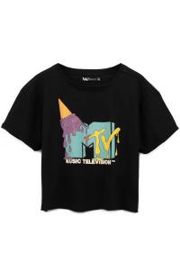 Футболка MTV короткого кроя Vanilla Underground, черный