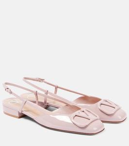 Кожаные балетки с пяткой на пятке VLogo Signature Valentino Garavani, Water Rose