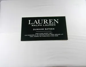 Набор Сатиновых Простыней Lauren Ralph Lauren King White Dunham, белый