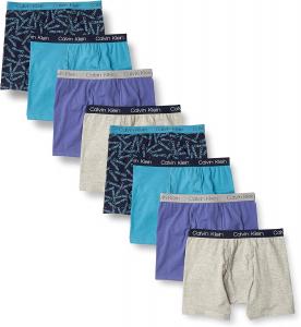Комплект из восьми пар трусов-боксеров для мальчиков Calvin Klein, Blue Print