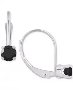 Серьги с аметистом-солитером (1/2 карата) из 14-каратного белого золота (также с дополнительными драгоценными камнями) Macy'S, onyx