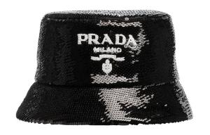 Панама Prada с блестками, черный