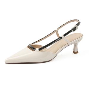 Туфли на тонком каблуке высотой 5 см для женщин Bamiti, Ecru