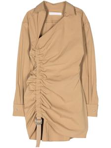 Dion Lee короткое платье асимметричного кроя, коричневый