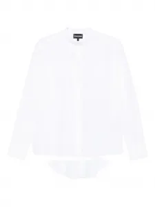 Рубашка с закругленным подолом и застежкой на пуговицы спереди EMPORIO ARMANI, белый