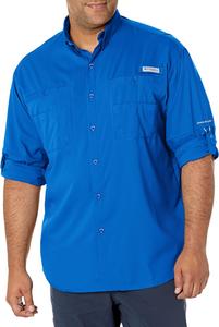 Columbia мужская рубашка PFG Tamiami II с длинным рукавом, Vivid Blue