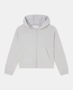 открытая толстовка для девочки с капюшоном и карманом-кенгуру Kids El Corte Inglés, светло-серый