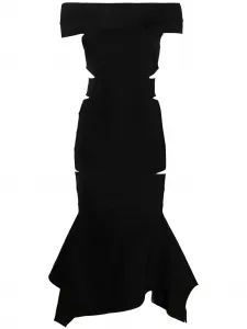 Платье с открытыми плечами и вырезом Alexandre Vauthier, черный