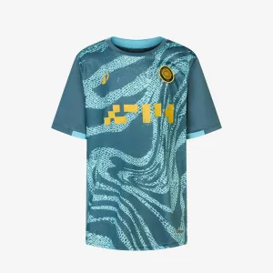 Детская футбольная футболка с коротким рукавом Kipsta FC серый/светло-синий/жёлтый