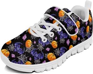 Повседневные кроссовки для девочек Doojoayie, модные детские кроссовки для бега, удобные детские кроссовки, Pumpkin Print