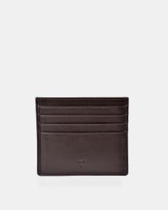 Визитница из темно-коричневой кожи с гравировкой логотипа Emidio Tucci, темно коричневый