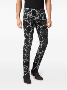 Philipp Plein Skull&Bones прямые джинсы, черный