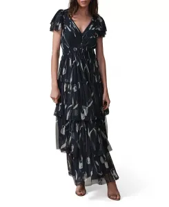 Женское длинное платье с оборками Mint Velvet, синий