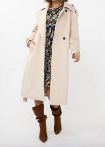 Длинное тренчкотовое пальто в цвете бисквит ESQUALO, Biscuit