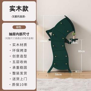 Yu Senyi Комод для гостиной из дерева, 2 ящика и полка, темно-зеленый