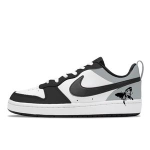 Nike Кроссовки для скейтбординга Court Borough Ink Butterfly Leaping White устойчивые к истиранию низкие черные белые серые детские