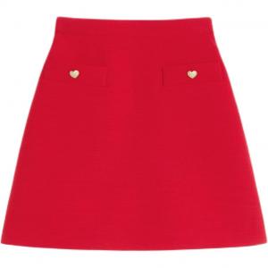 Мини-юбка Crepe Couture с принтом в виде сердца Valentino, красный