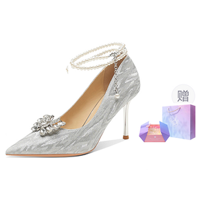 Ainer-cat Ainer cat Slim Heel High Heels 8cm Women's Silver