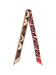 Шелковый платок с геометричным принтом Pucci, коричневый