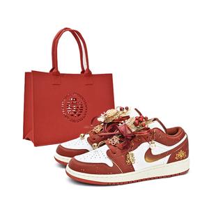 Jordan Баскетбольные кроссовки Air 1, износостойкие, винтажные, унисекс, золотисто-красные