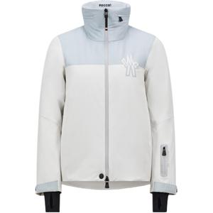 Moncler Гренобльская куртка с высоким воротником на молнии, White and Light Blue