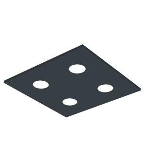 Потолочный светильник Lumicom River Square 4X, 40x4x40 см, антрацитовый