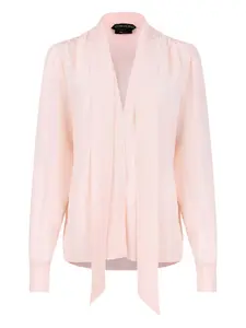 Шелковая блузка с завязками TOM FORD, розовый