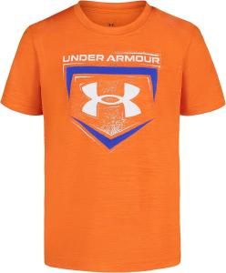 Under Armour Lets Go футболка с коротким рукавом для мальчиков, мягкая футболка с круглым вырезом, Atomic Homeplate