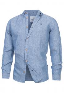 Рубашка на пуговицах классического кроя Kronstadt Ayers, синий