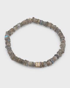 Браслет из желтого золота 14 карат с бриллиантами и бусинами в форме кубика Sydney Evan