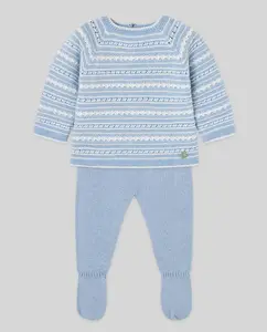Комплект для новорожденного из хлопка и кашемира, коллекция «Подарок» PAZ Rodríguez, светло-голубой
