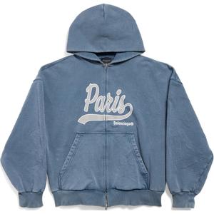 Толстовка унисекс выцветшая синяя Balenciaga, синий