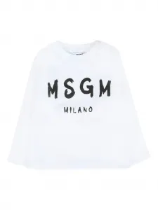 Футболка с длинными рукавами и принтом логотипа MSGM Kids, белый
