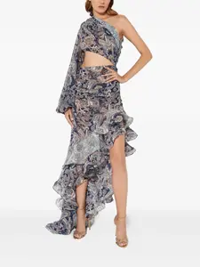 Платье "Сара" с драпировкой и одним рукавом Bronx And Banco, синий