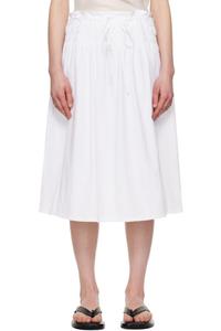 Белая юбка-миди со сборками и завязками LE17SEPTEMBRE