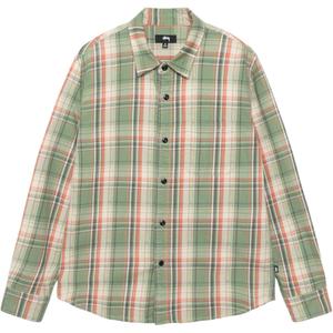 Dan постиранная хлопковая клетчатая рубашка Stussy, зеленый