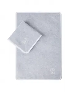 Двухпредметный набор полотенец из хлопкового махрового полотна с вышивкой Brunello Cucinelli, серый