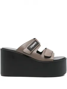 Босоножки на платформе с ремешками Coperni, коричневый