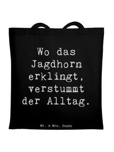 Mr. & Mrs. Panda Сумка-шоппер с надписью: «Мелодия охотничьего рога» черного цвета