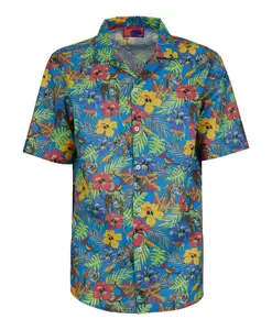 Мужская рубашка с коротким рукавом из мягкого хлопка. Gallo, мультиколор