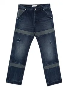 Джинсы с эффектом потертости Wales Bonner, синий