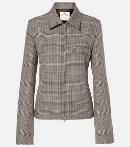 Пиджак в клетку «Принц Уэльский» из смесовой шерсти Courrèges, цвет sand/mund brown