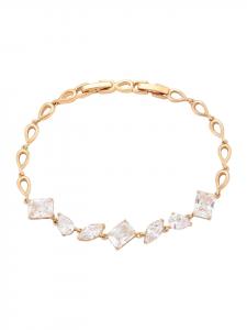 Faina Женский браслет с кристаллами, розовое золото, белый