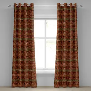 Шторы на люверсах ABAKUHAUS в африканском стиле с рисунком шкуры леопарда и гепарда, саванны, фауна сафари, вневременное искусство, декоративные двухпанельные шторы, 280 см x 260 см, сепия, оранжевый, янтарный