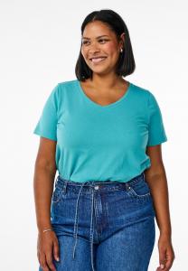 Футболка Zizzi Basic T-shirt, Bristol Blue/Turquoise