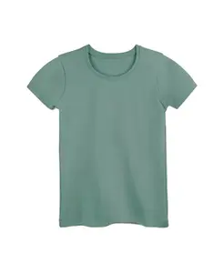 Футболка с круглым вырезом для девочек из ребристой органической хлопковой ткани Fair Trade Mightly, зеленый