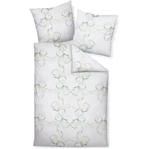 Постельное белье Janine «TANGO20136 05 155x200, 80x80», на молнии, цвет salbeigrün limone