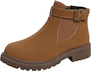 Женские ботинки Unifizz Chelsea с модной массивной подошвой, широким каблуком и эластичными вставками на щиколотке, Brown