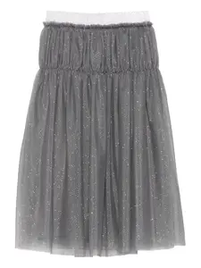 Юбка с блестящим поясом Il Gufo, серый