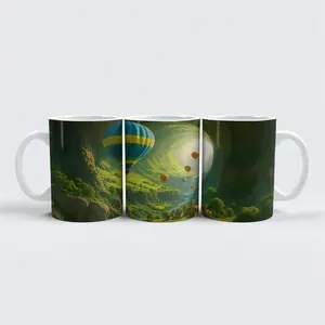 Кружка премиум-класса Сияющая долина воздушных шаров - полет сквозь врата природы raxxa